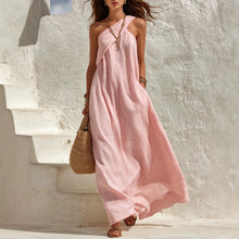 Load image into Gallery viewer, Womens Sleeveless One Shoulder Backless Solid Color Dress