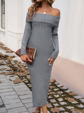 Load image into Gallery viewer, Off-Shoulder Long Sleeve Wrap Dress
