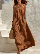 Load image into Gallery viewer, Womens Sleeveless One Shoulder Backless Solid Color Dress
