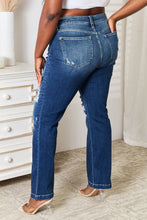 Load image into Gallery viewer, Full Size Classic Mid-Rise Distressed Bootcut Jeans
