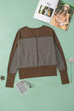 Load image into Gallery viewer, Modern Color Block Notched Collar Blouse
