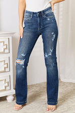 Load image into Gallery viewer, Full Size Classic Mid-Rise Distressed Bootcut Jeans
