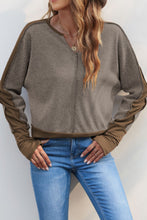 Load image into Gallery viewer, Modern Color Block Notched Collar Blouse
